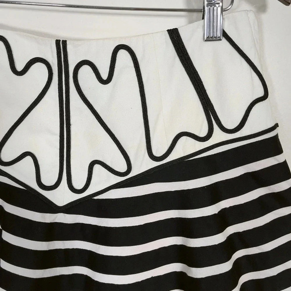 Anthropologie Leifsdottir Knee Length Ruffle Striped Tiered Skirt - Picture 3 of 11